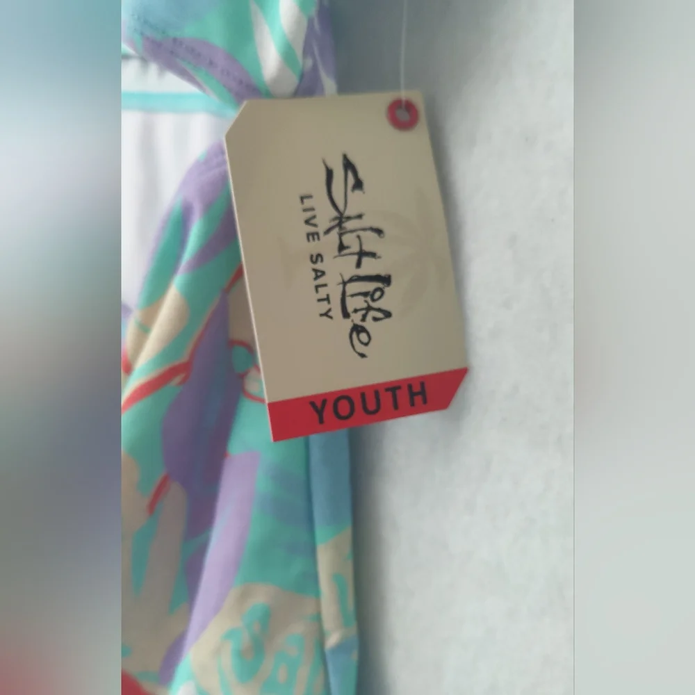 Salt Life Youth Girl’s Tropical Flowers Print One Piece‎ Swimsuit NWT Size Y16